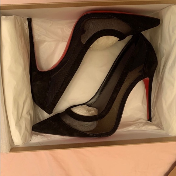 Christian Louboutin Black Mesh Pumps - Picture 2 of 6